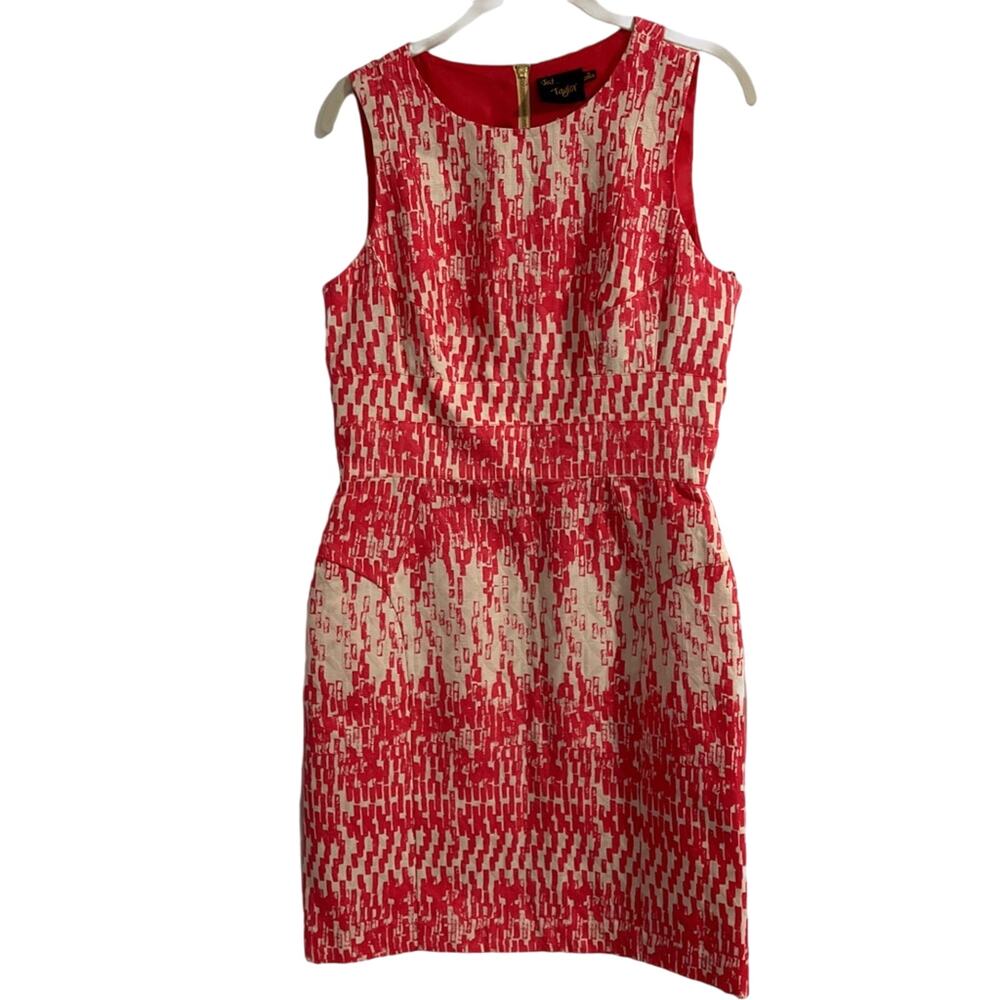 Just Taylor Dress Size 8 Pink Sleeveless Sheath Dress Back Cut Out Exposed Zip